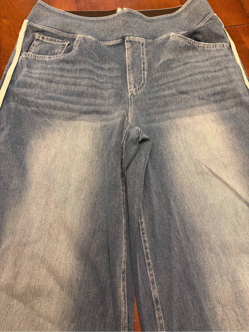 Halara Flex™ High Waisted Stripe Wide Leg Casual Jeans. - Picture 6 of 12